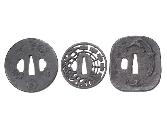 Bonhams : Ten Choshu and Bushu tsuba Edo Period