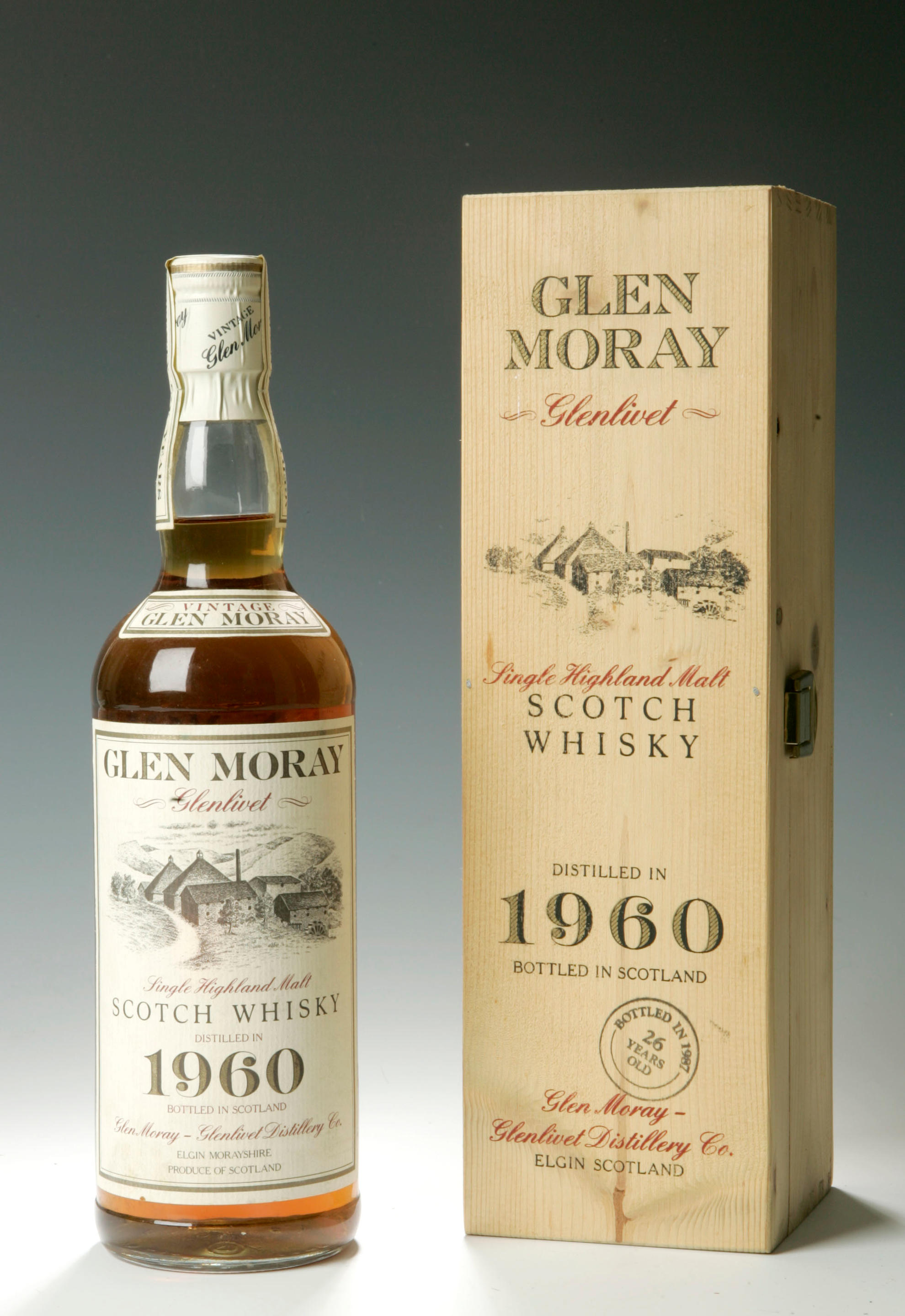 Glen Moray -26 year old -1960 Distilled - auctions & price archive