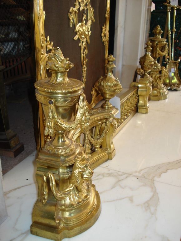 Bonhams : A late 19th century gilt bronze Fenderin the Louis XVI style
