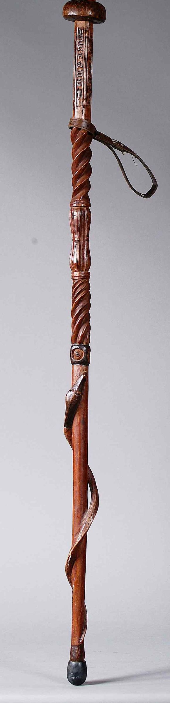 Bonhams : Military Interest: A colonial carved hardwood walking stick