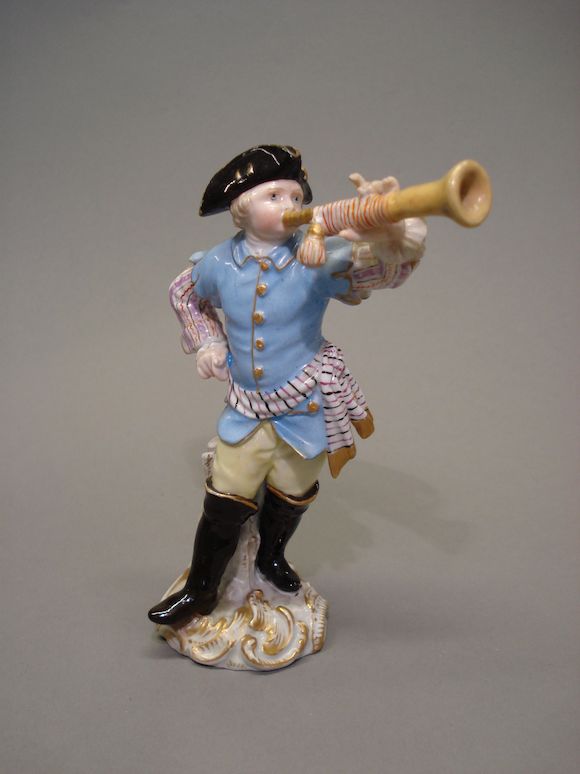 Bonhams : A Meissen porcelain figure of a bugler Late 19th Century