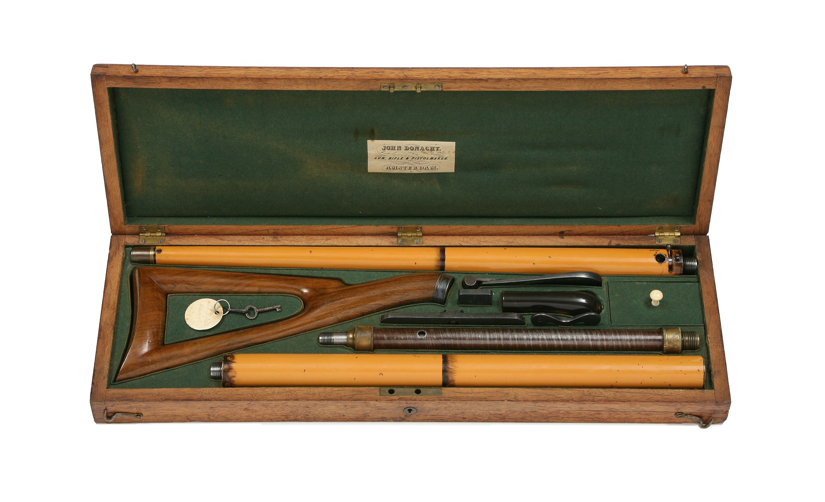 A Fine Cased BreechLoading WalkingStick Air Rifle By John Blanch