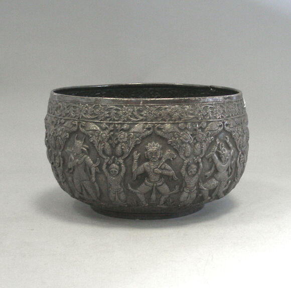 Bonhams : A Burmese silver rice bowl, unmarked,