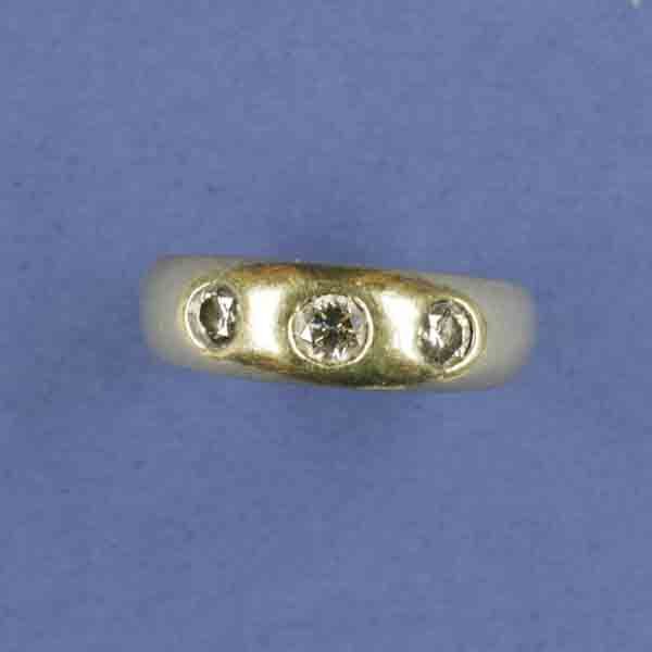 A three stone diamond ring