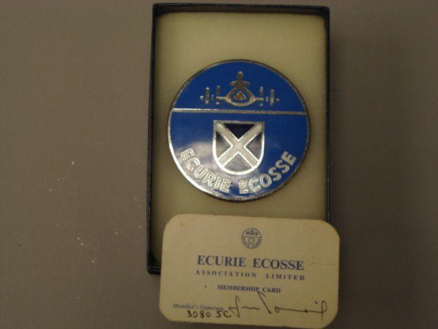 Bonhams Cars : An Ecurie Eccose car badge,