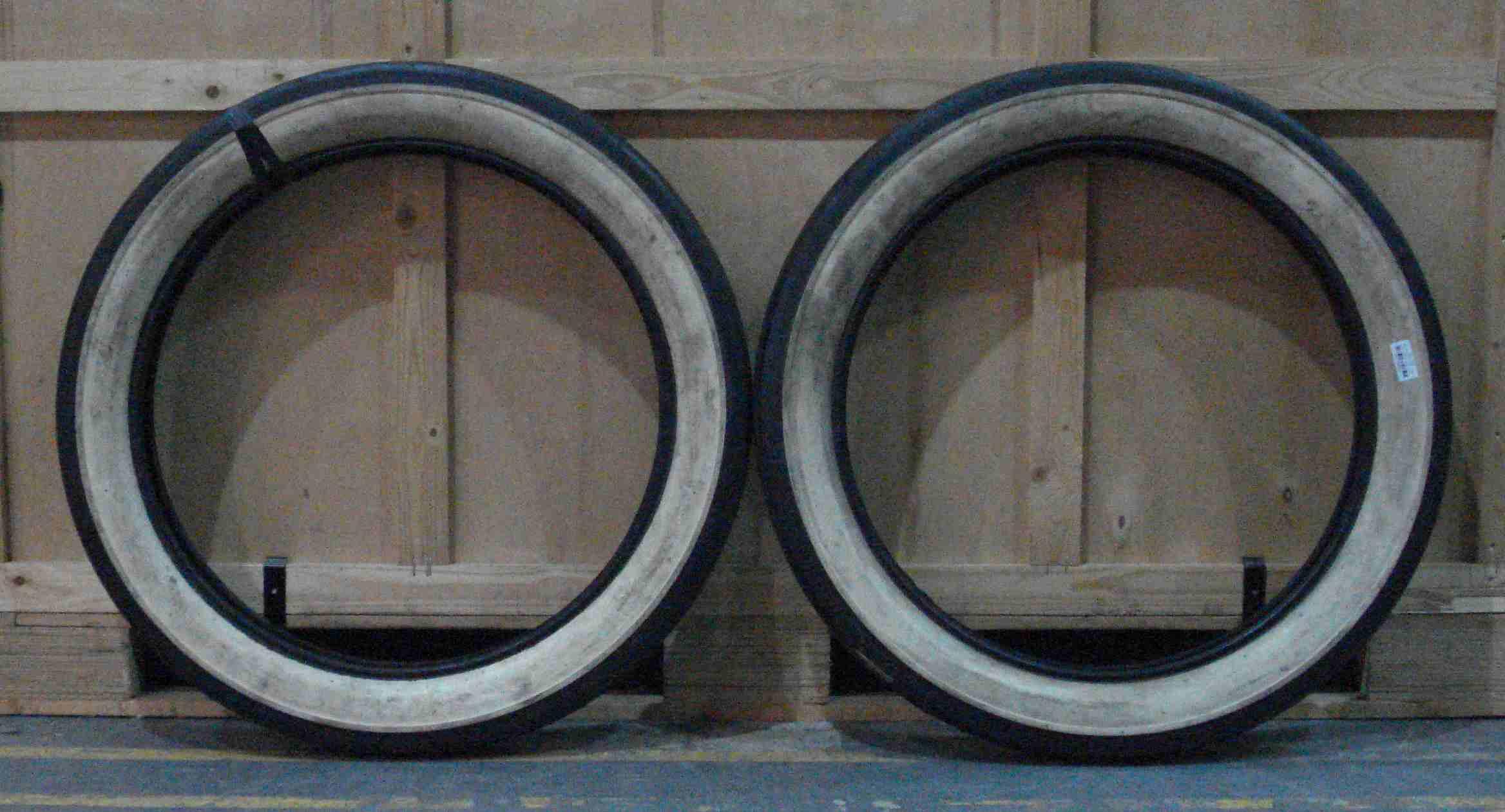 Bonhams Two beaded edge tyres,