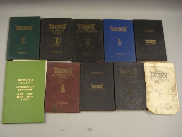 Bonhams Cars : A lot of Talbot instruction handbooks,