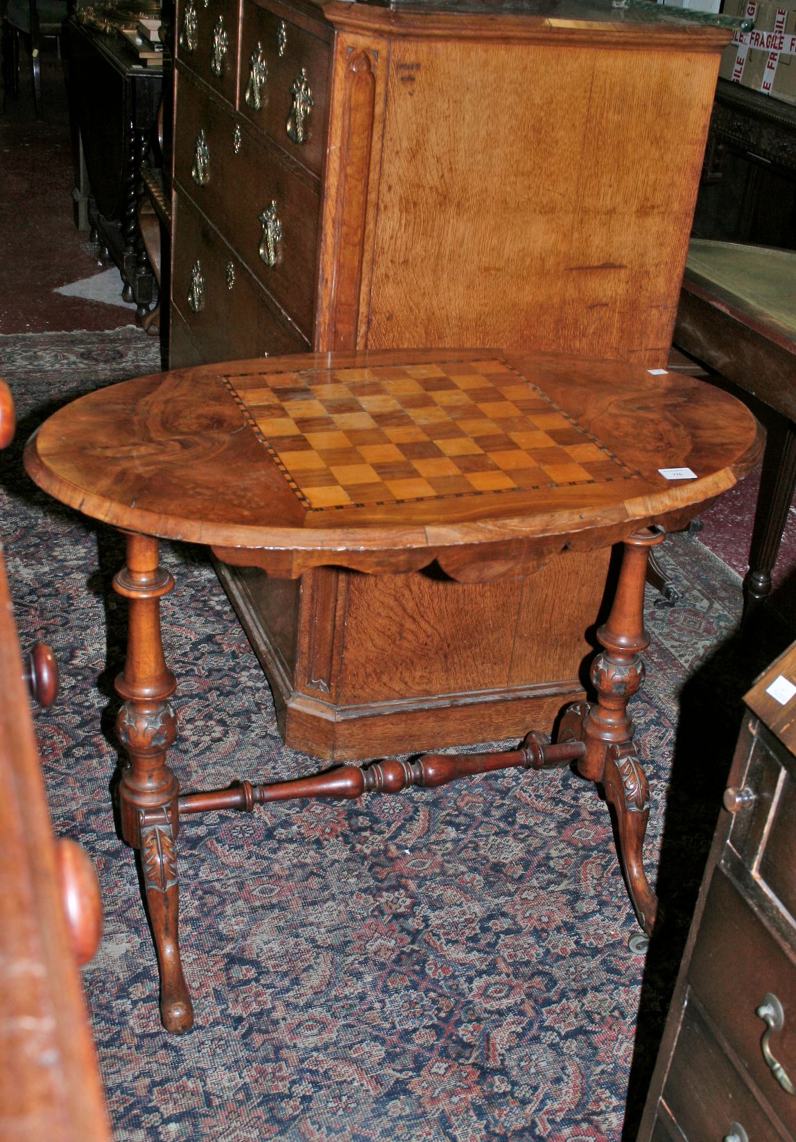A Victorian walnut table