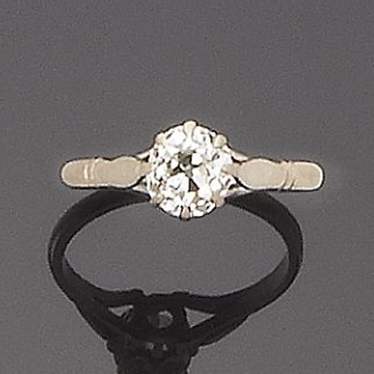 A diamond single-stone ring