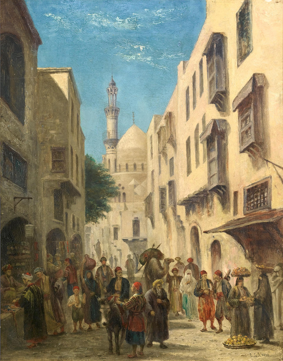 Bonhams : Edward Goodwyn Lewis (British, 1827-1891) The Carpet Bazaar ...