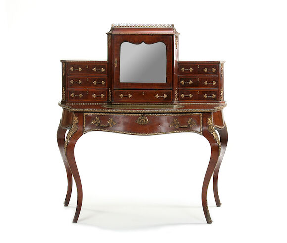 Bonhams : A late 19th century walnut and gilt metal mounted bonheur du jour
