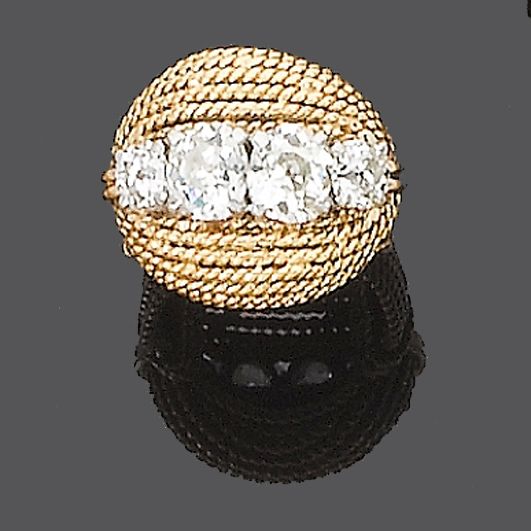 A diamond four-stone ring,