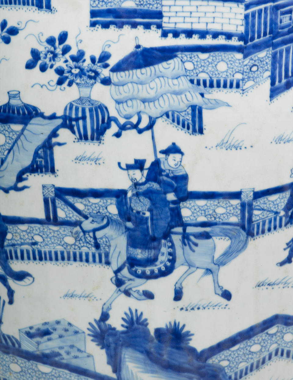 Bonhams : A blue and white 'soldier' vase Kangxi