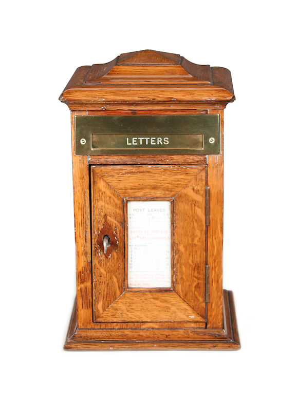 Bonhams : A Victorian oak table-top Post Box
