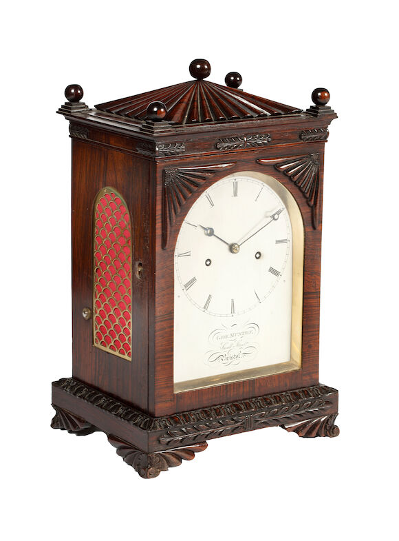 Bonhams : George Muston, Bristol A rosewood mantel clock.