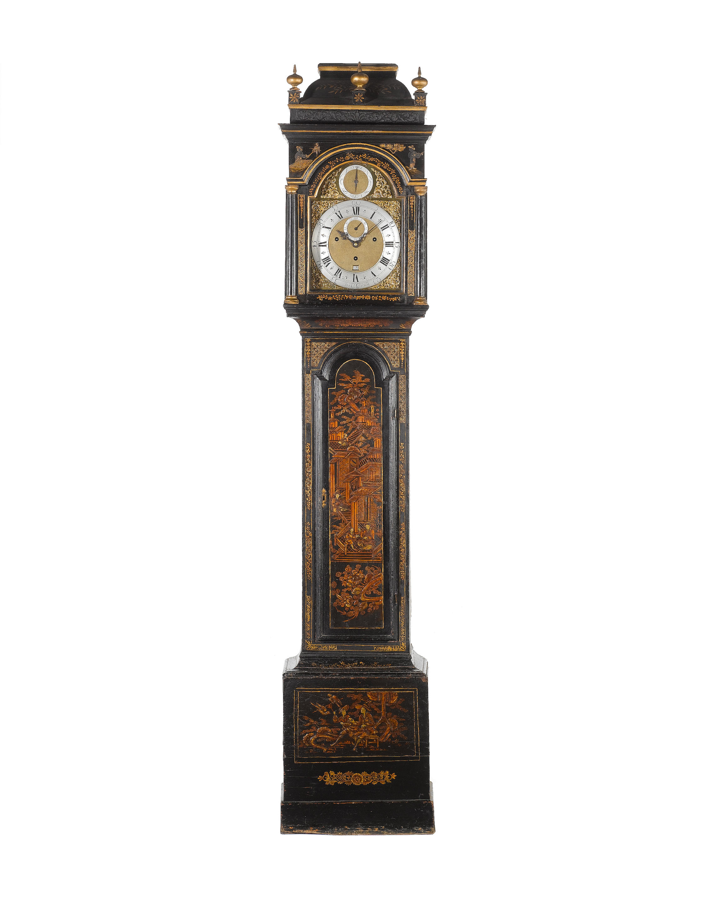 Bonhams : A mid 18th century quarter chiming chinoiserie-decorated ...