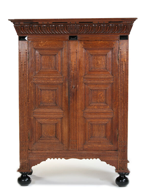 Bonhams : A 19th century and later Flemish carved oak armoire
