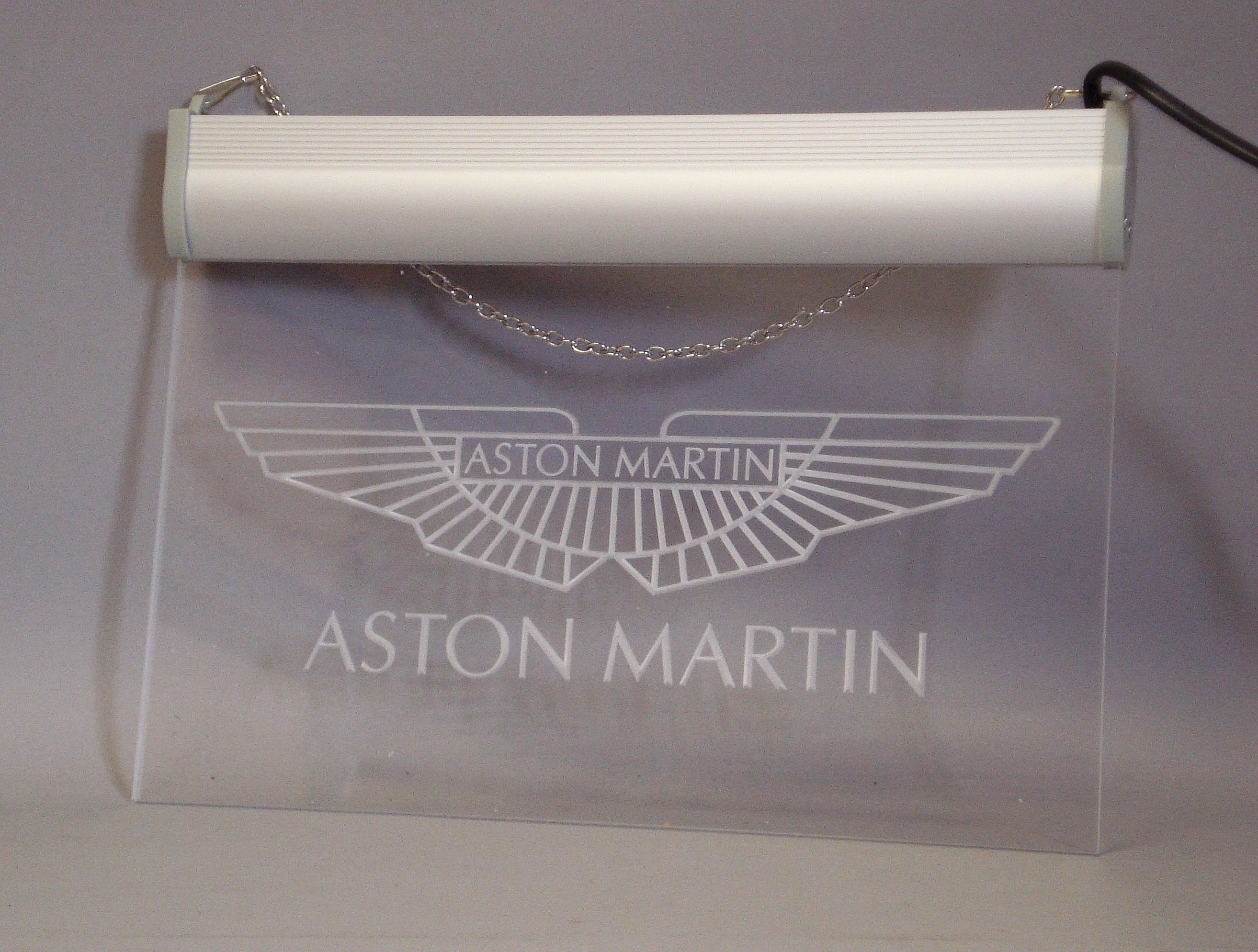 Bonhams Cars An Aston Martin illuminated wall hanging garage sign,