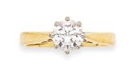 A diamond single-stone ring