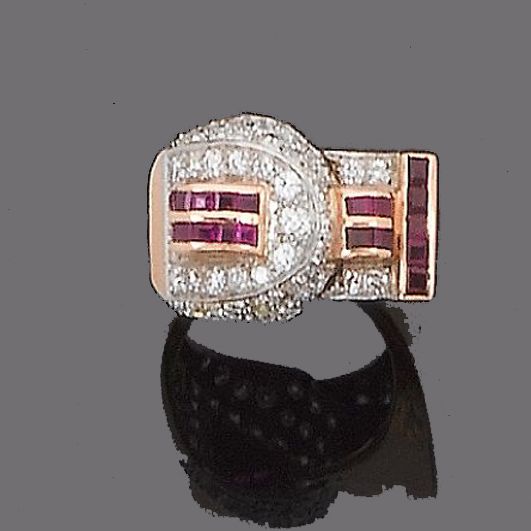 A ruby and diamond dress ring,