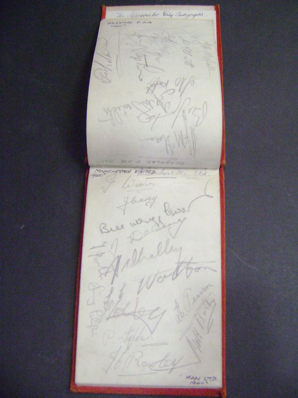 Bonhams 1940's football autograph book to include Manchester United