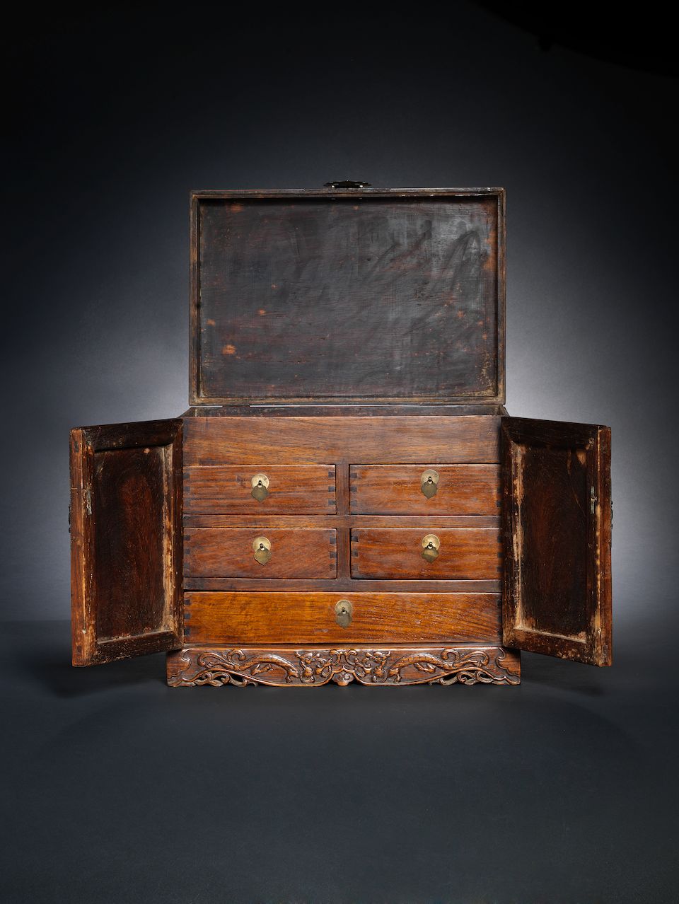 Bonhams A rare huanghuali tabletop chest, guanpixiang 18th century