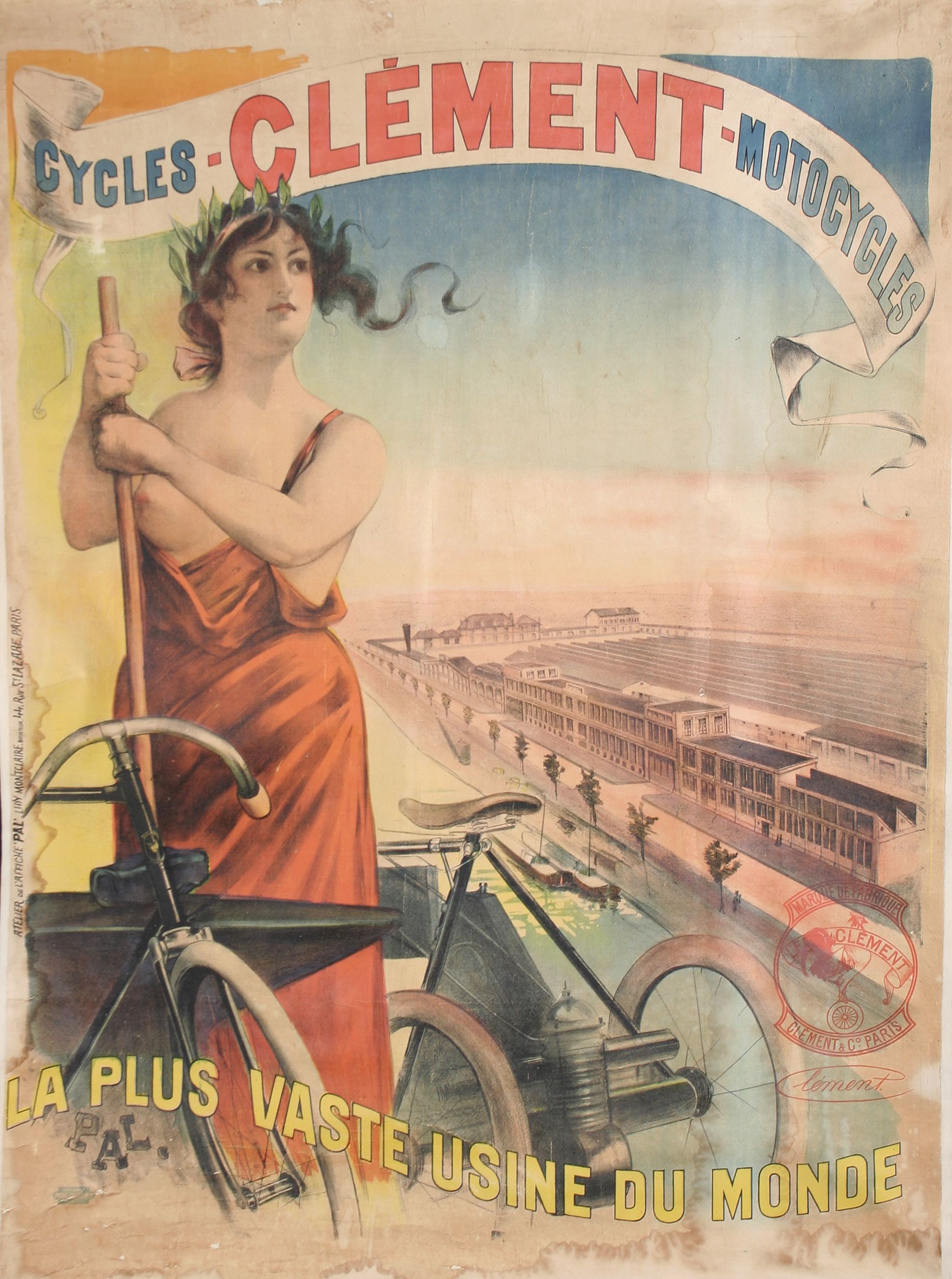 Affiche Clément Cycles Motocycles 1890 - Reproduction Pop Art - Choix De Tailles