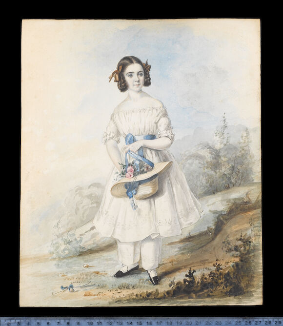 Lady Alice Ramsay Bonhams : Miss Alice Laird (British, fl.1846-1865) Liza Ramsay, wearing ...