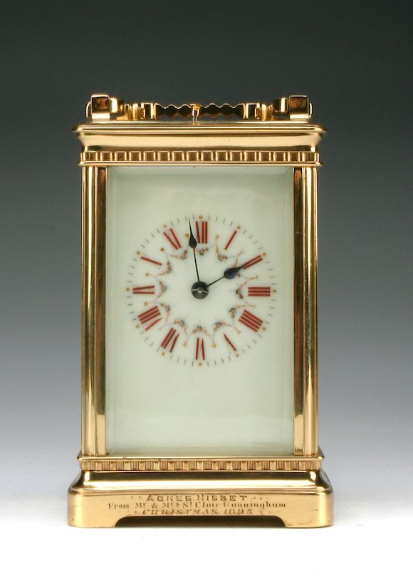 Bonhams : A brass-cased carriage clock with push-repeat Anonymous, with ...