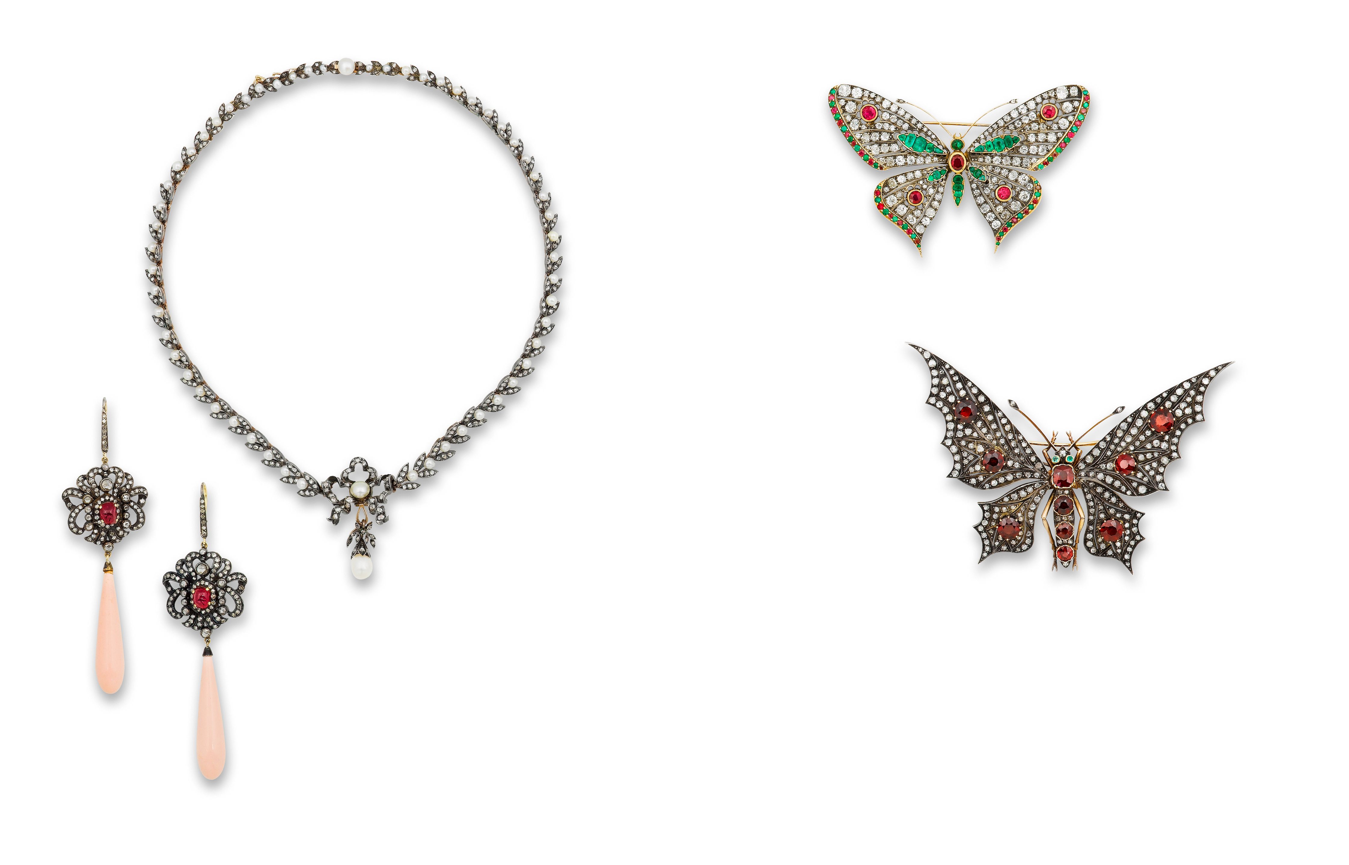 A gem-set brooch