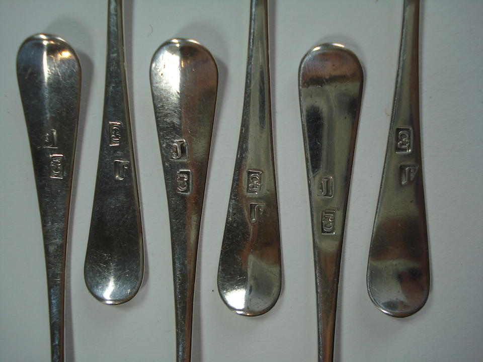 Bonhams : A set of six Old English pattern teaspoons By Charles ...