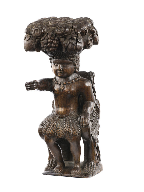 Bonhams : A 19th century carved oak tobacco figure