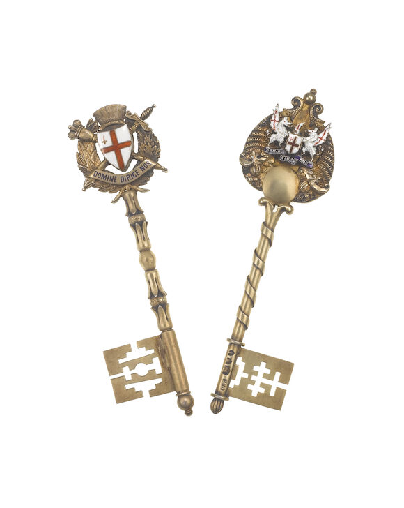 Two Simular Keys Bonhams : City of London Interest: A silver-gilt and enamelled ...