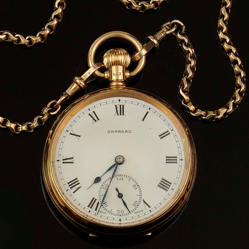 Bonhams : Garrard: A 9ct gold open face pocket watch