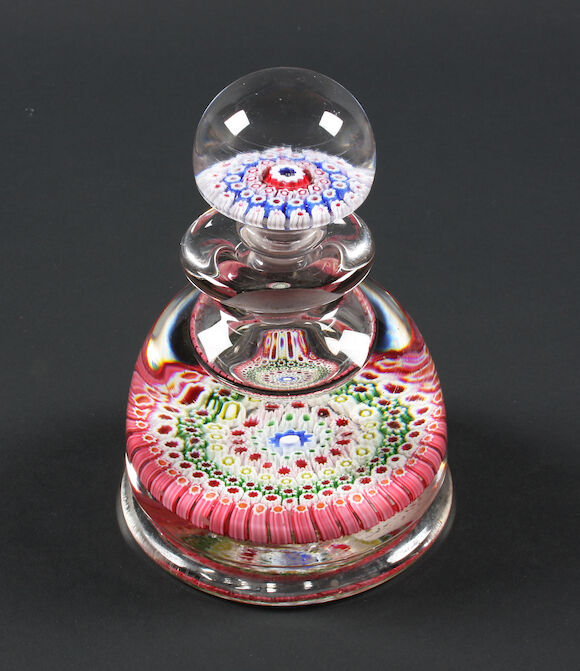 Bonhams : An English paperweight inkwell and a stopper Circa 1850.