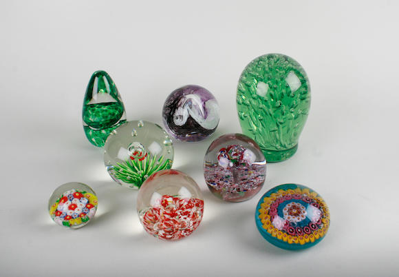 Bonhams : A collection of seven 20th Century paperweights, various ...