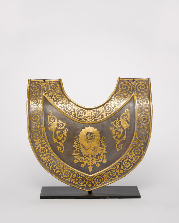 Bonhams : An Ottoman gold damascened steel Plate Turkey, period of ...