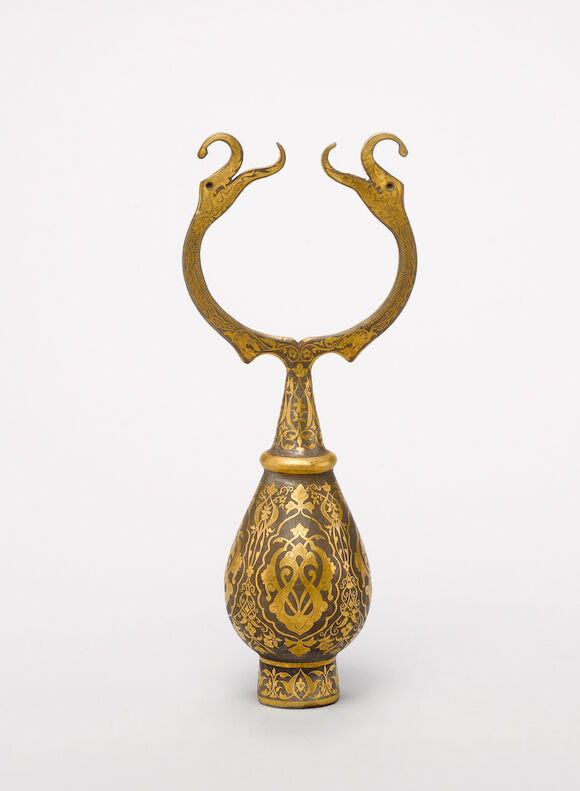 Bonhams : An Ottoman gold damascened steel Finial Turkey, 19th Century