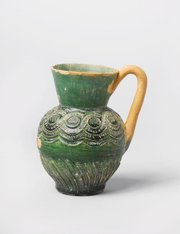 Bonhams An Umayyad Abbasid Monochrome Moulded Pottery Jug Mesopotamia Or Persia 8th 9th Century