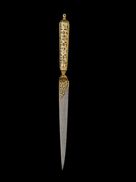 Bonhams : An enamelled gilt-hilted steel Dagger Lucknow, 19th Century