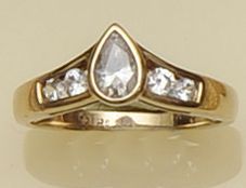 A five stone diamond wishbone ring