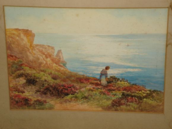 Bonhams : Gladys M. Aitken (active 1915) 'On the Manx Cliffs', Isle of Man,