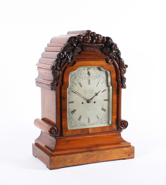 Bonhams : A large mid-Victorian figured walnut bracket type clock By ...