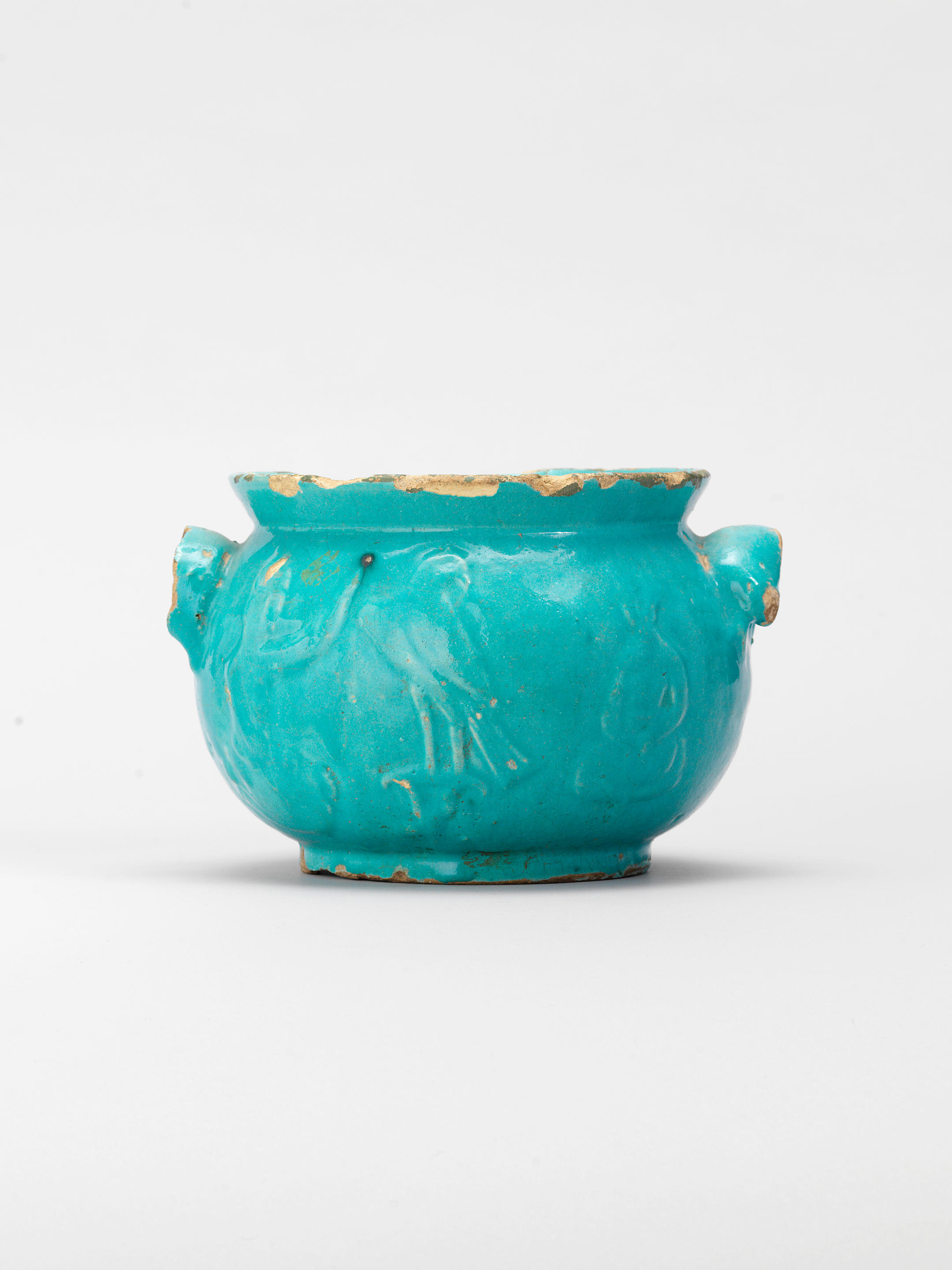 Bonhams An Unusual Safavid Monochrome Moulded Pottery Vessel Persia 17th Century