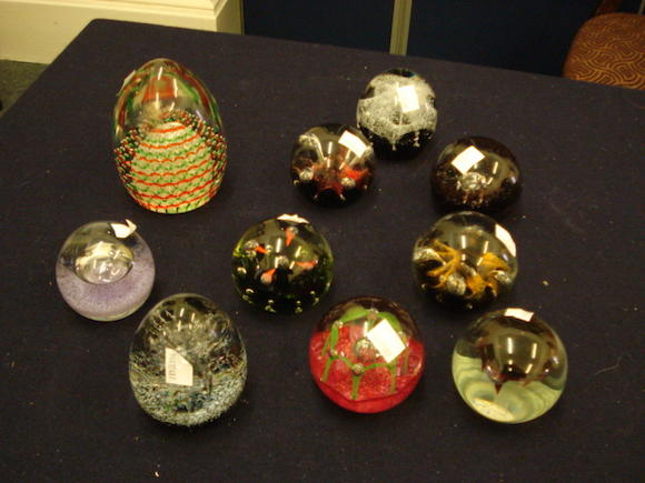 Bonhams A Collection Of Ten 20th Century Glass Paperweights Including Cathness Plein 7 2000