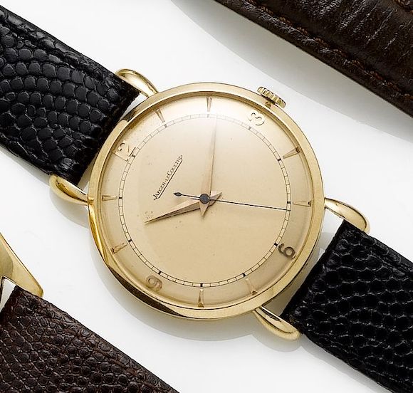 Bonhams Jaeger LeCoultre. A 14ct rose gold manual wind centre seconds
