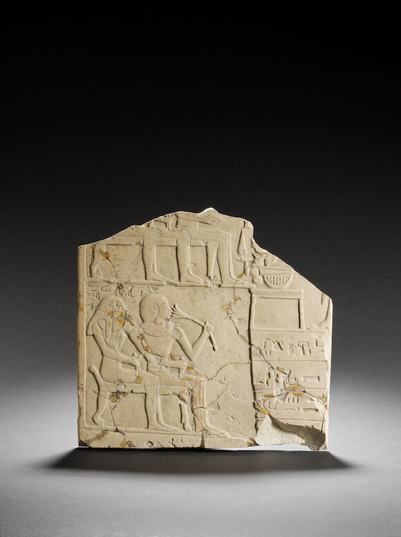 Bonhams : An Egyptian limestone relief fragment