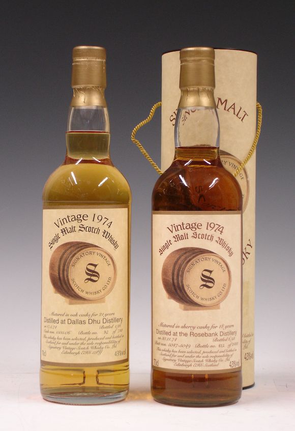 Bonhams Dallas Dhu21 year old1974 Rosebank18 year old1974