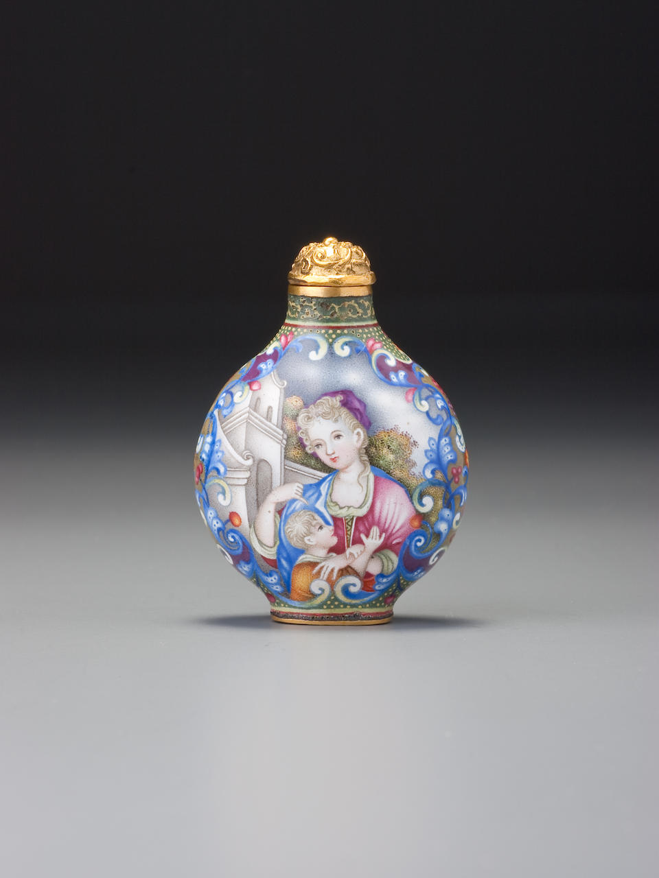 Bonhams : A Beijing enamel European-subject snuff bottle Imperial ...