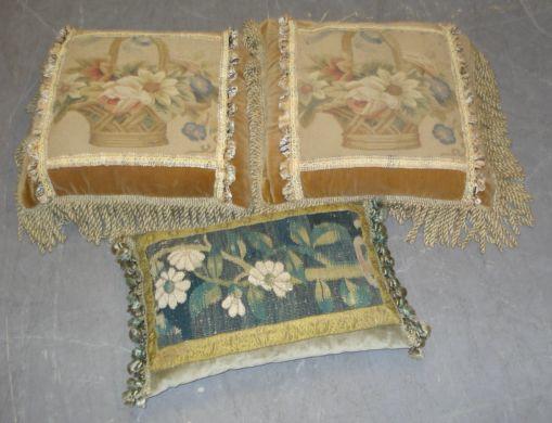 Bonhams : Three tapestry cushions